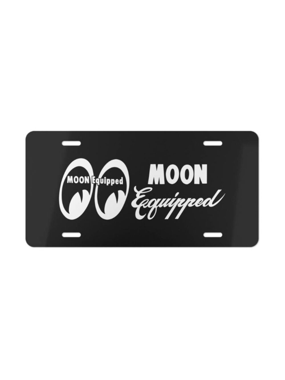 Mooneyes Moon Equipped Logo Vanity License Plate Classic Hot Rod Tag USA